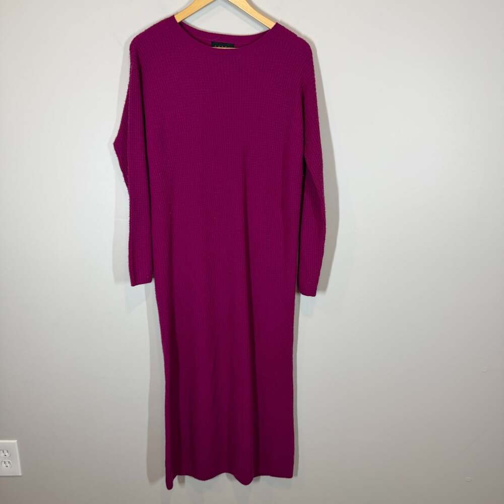 HATCH Magenta Ribbed Sweater Dress 100% Merino Wool Women's Size 0